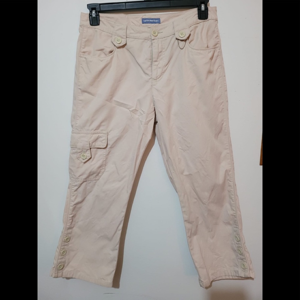 Khaki Mid Length Pants.